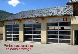 Portes industrielles en verre double vitrage isolant - Briançon